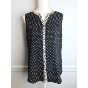 Talbots • Black & White Polka Dot Tank Top